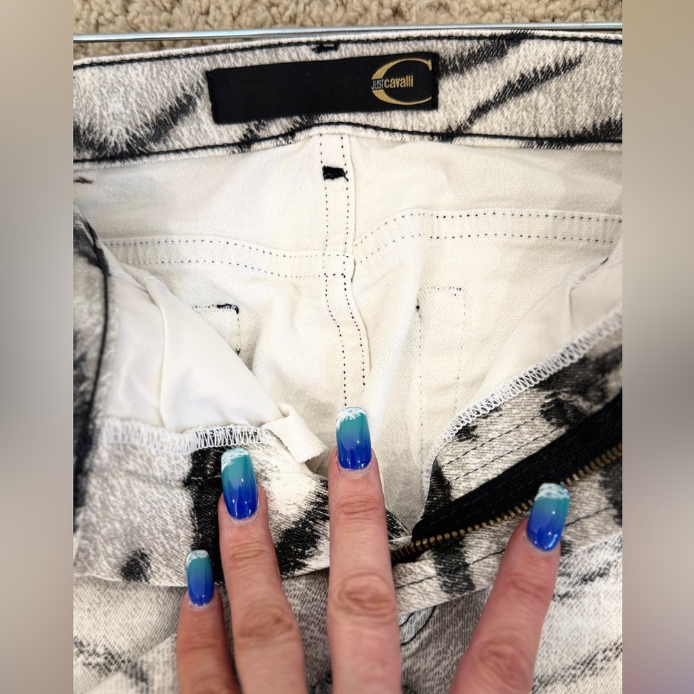 SUPER RARE HTF Vintage 2002 Just Cavalli Ombre Zebra Print Flared Jeans 29 NWOT - Picture 9 of 16